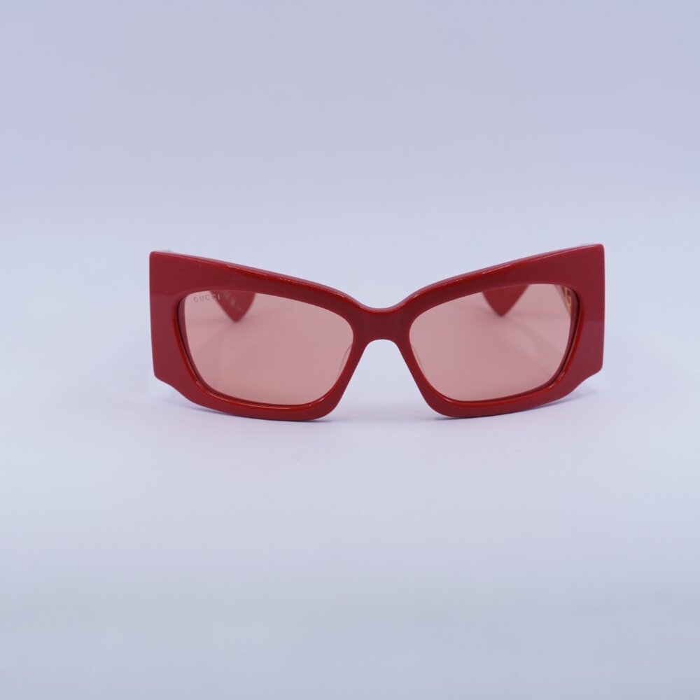 🕶️ New Gucci GG1412S 004 Sunglasses - Red Frame, Red Lenses - Picture 4 of 12
